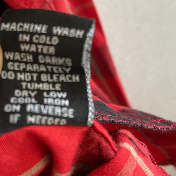 Sovereign Code red black plaid button long sleeve cotton shirt  Sz XL - Picture 5 of 7